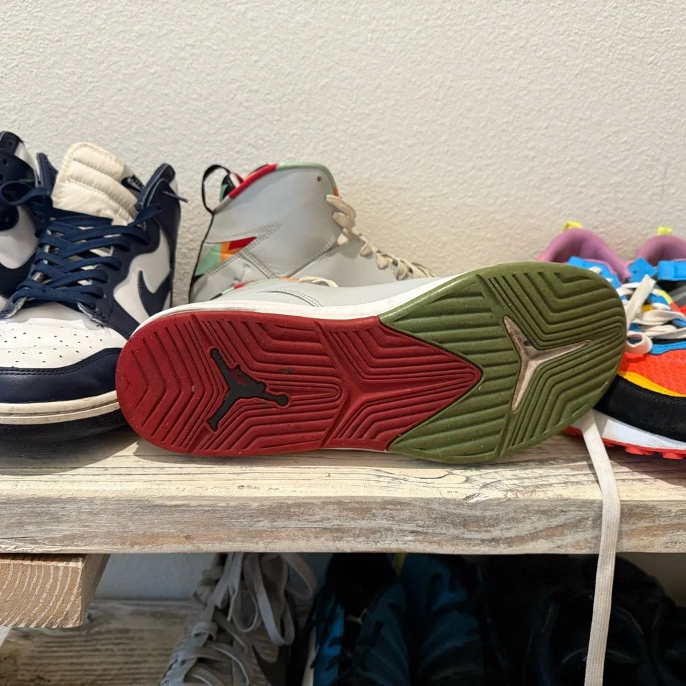 Jordan Gray Sneakers with Multicolor Accents